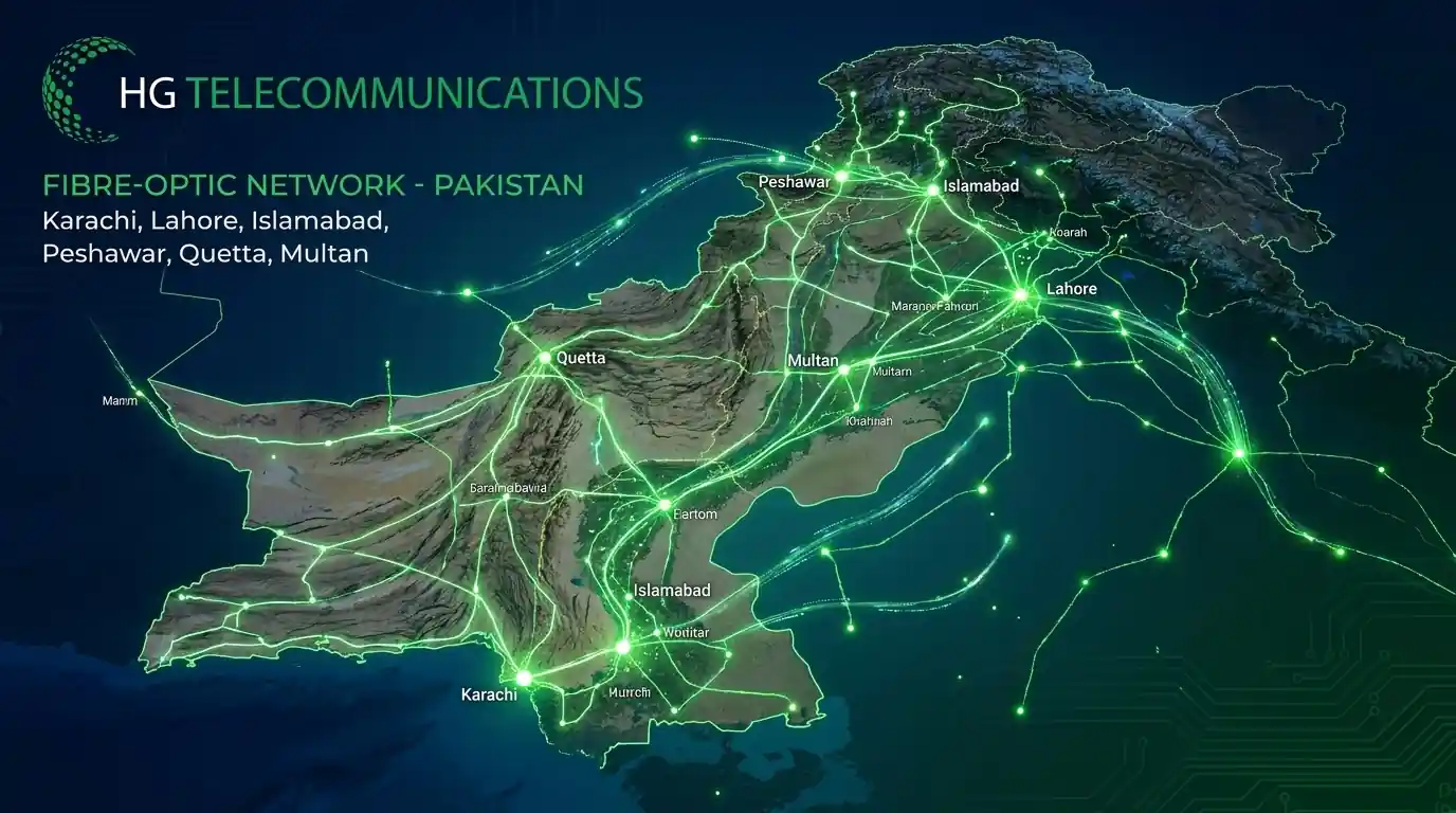 Fibre-optic network map of Pakistan